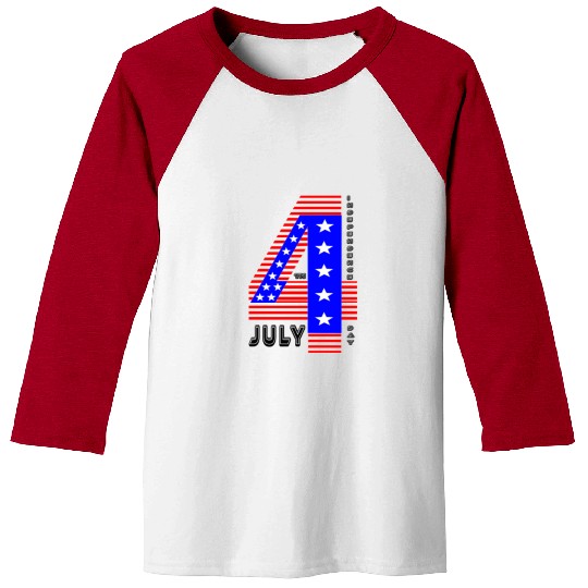 July 4th Stars and Stripes Independence Design Baseball Tees