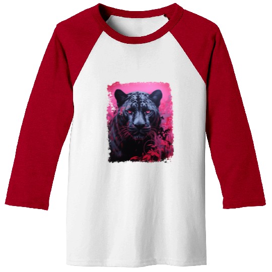 Pink Pop Art Black Panther  Baseball Tees