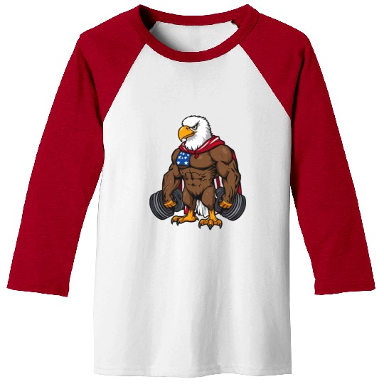 Patriotic Gym Eagle – Stars & Stripes Fitness Desi Baseball Tees