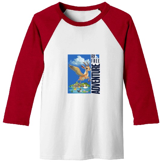 Flying Mythical Waterfowl with Adventure Theme Baseball Tees