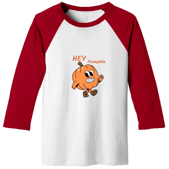 Playful Pumpkin Character Design Baseball Tees