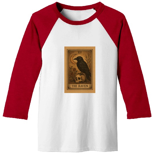 Gothic Raven Tarot Card Design Baseball Tees