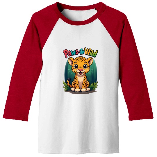 Paws TV Wild Cute Leopard Cartoon Baseball Tees