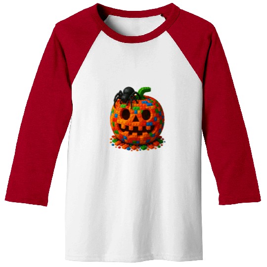Master Builder Halloween Pumpkin and Spider Baseball Tees