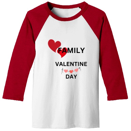 I Love My Family Valentines Day Design Baseball Tees