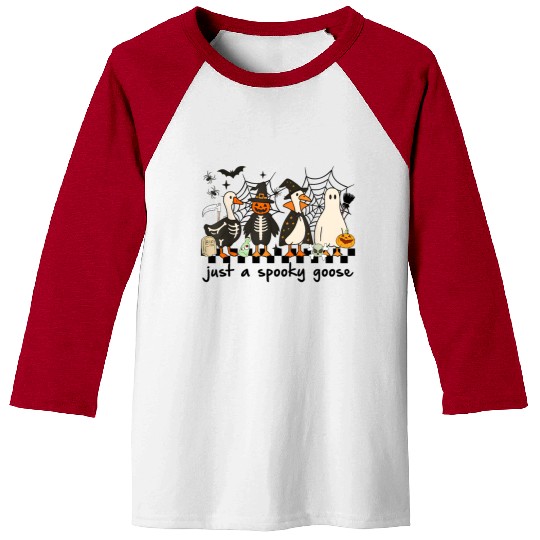Just A Spooky Goose Halloween Costume Silly Goose Baseball Tees