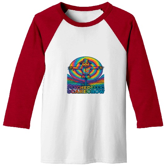 Psychedelic Scarecrow Trippy EDM Rave Festival Baseball Tees