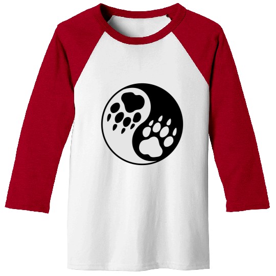 wolf paw ying yang Baseball Tees