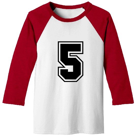 College jersey letter 5 Baseball Tees