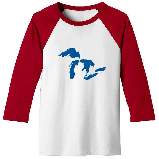 The Great Lakes Design Michigan SIlhouette Vector Baseball Tees