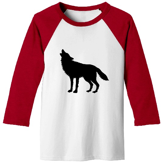 Howling Wolf (Silhouette) Baseball Tees