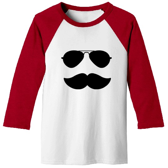 Aviators and Mustache - Father's Day - Movember Baseball Tees