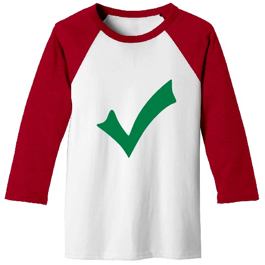 Abstract Green Checkmark Design Baseball Tees