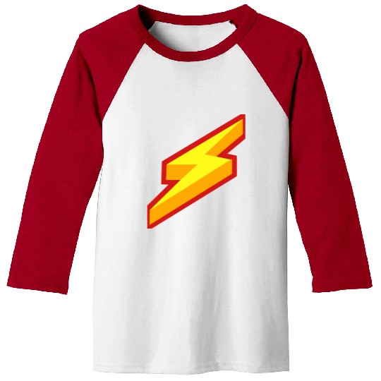 Lightning Bolt Design Baseball Tees