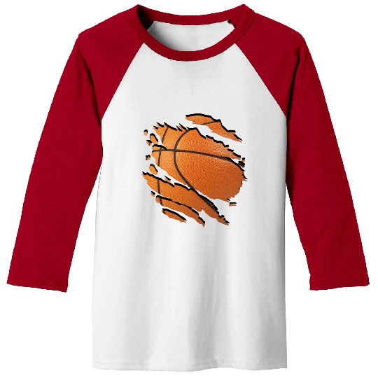 Torn Basketball Art Design Baseball Tees