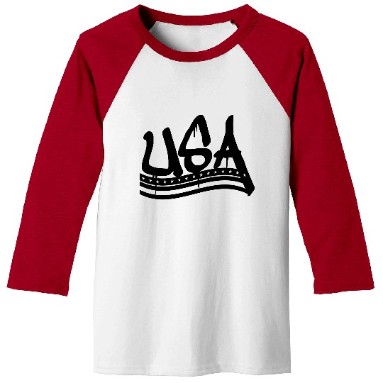 graffiti text banner usa united states america 3 c Baseball Tees