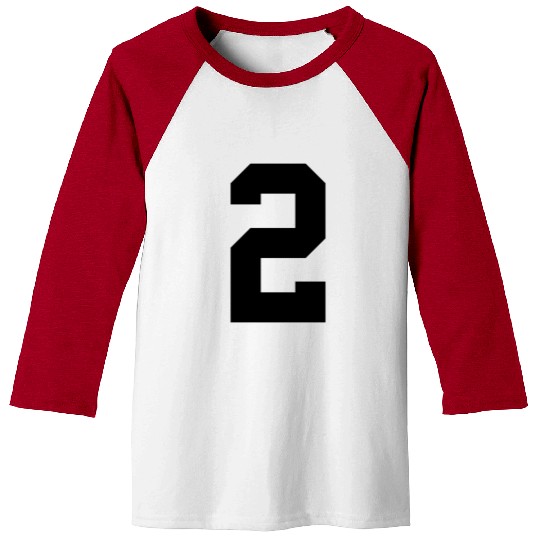 number 2 solid Baseball Tees