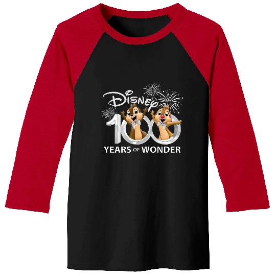 Chip and Dale Disney 100th Anniversary Baseball Tees, Disney 100 Years Of Wonder Baseball Tees