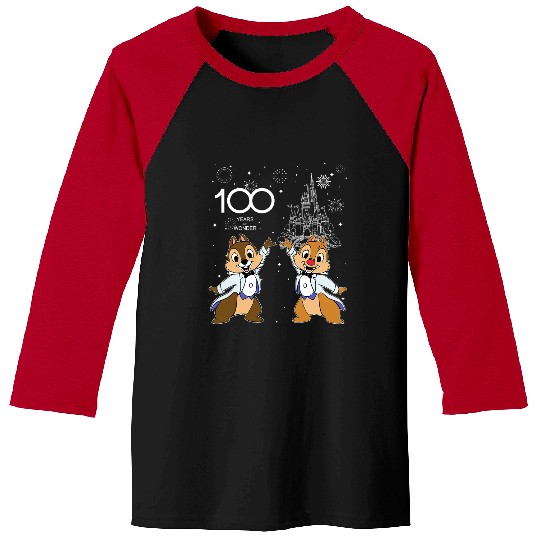 Disney Chip And Dale Couple Characters Baseball Tees, 100 Years of Wonder Baseball Tees