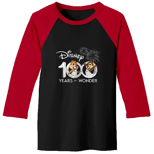 Disney 100 Years of Wonder Baseball Tees, 100th Anniversary Baseball Tees, Chip and Dale Baseball Tees