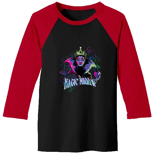 Disney Villains Evil Queen Magic Mirror Illustrated Baseball Tees