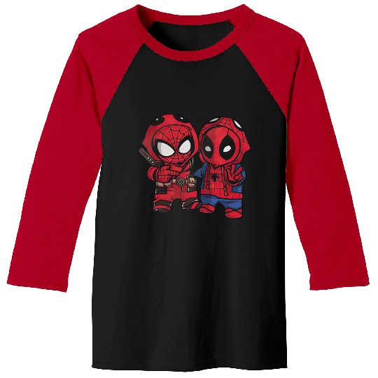 Marvel Spider-man And Deadpool Cosplay Cute Friends Unisex Baseball Tees, Disneyland Family Vacation