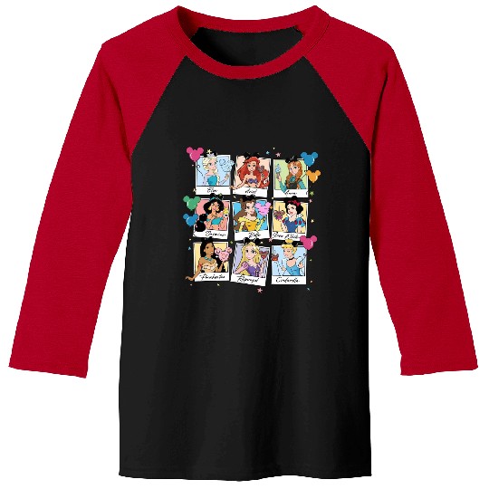 Cute Disney Princess All Characters Group Take Photos Retro Baseball Tees, Magic Kingdom  Baseball Tees