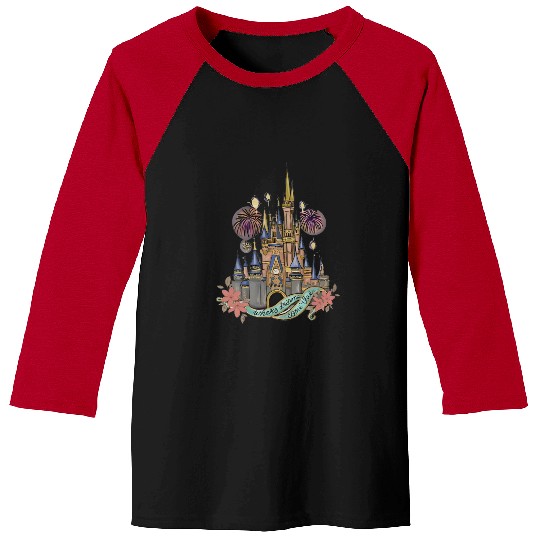 Disney Castle  Color Baseball Tees | Magic Kingdom Cinde Castle Baseball Tees
