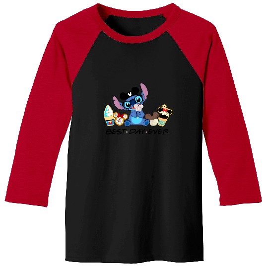 Disney Stitch Best Day Ever, Disney Snacks Baseball Tees, Stitch Snacks Baseball Tees