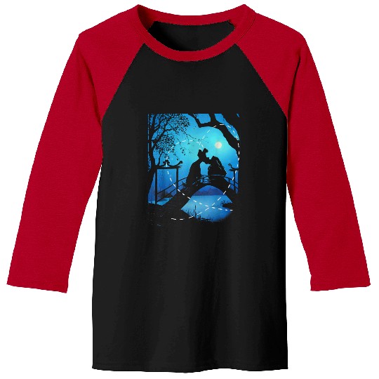Disneyss The Lady And The Tramp Night Time Silhouette Baseball Tees