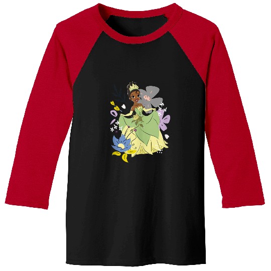 Disneyss The Princess And The Frog Tiana Cute Floral Portrait Baseball Tees