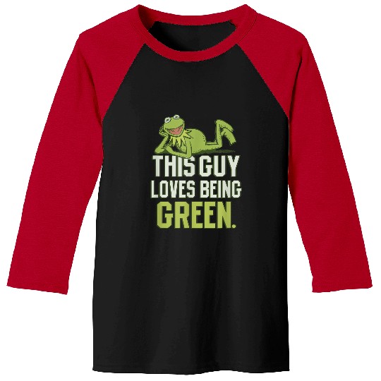Disneyss The Muppets This Guy Loves Being Green Retro Kermit Baseball Tees