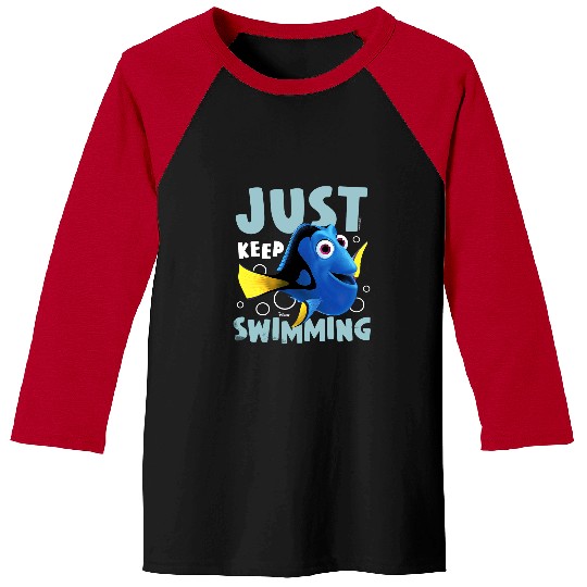 Disney Finding Dory Just Keep Swimming Graphic Baseball Tees,WDW Magic Kingdom Disneyland Vacation Gift