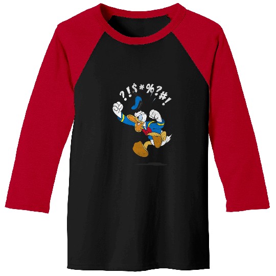 Disney Mickey And Friends Vintages Donald Duck Angry Jump Baseball Tees