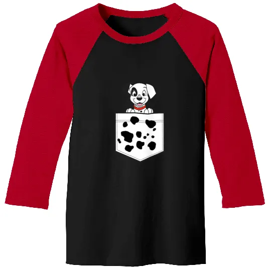 Disneyss 101 Dalmatians Patch Puppy Dotted Pocket Logo Baseball Tees