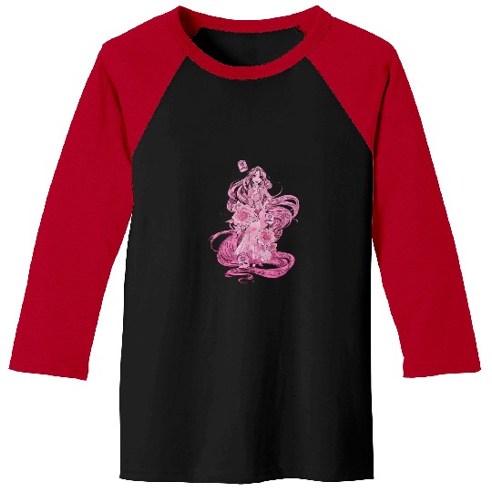 Disney Tangled Pink Tonal Rapunzel Portrait Grap Baseball Tees