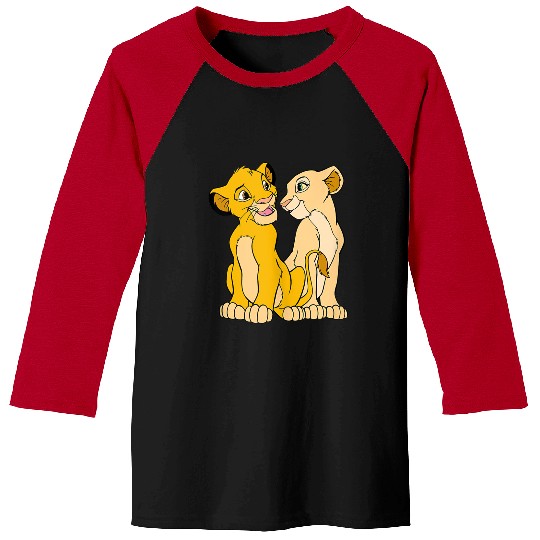 Disneyss The Lion King Cute Simba Nala Big Chest Portraits Baseball Tees