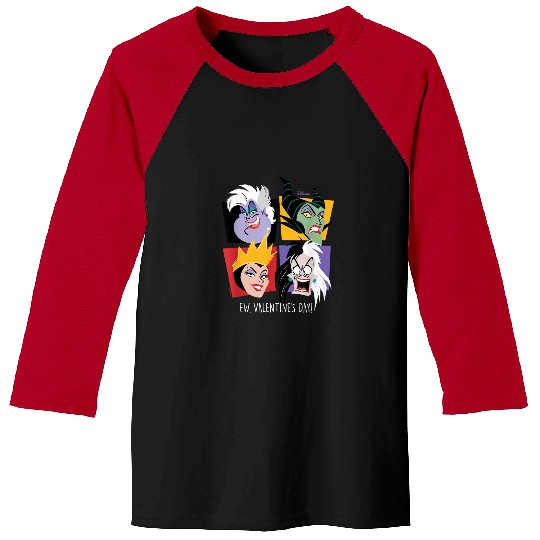 Disney Villains Ew Valentines Day Grid Baseball Tees