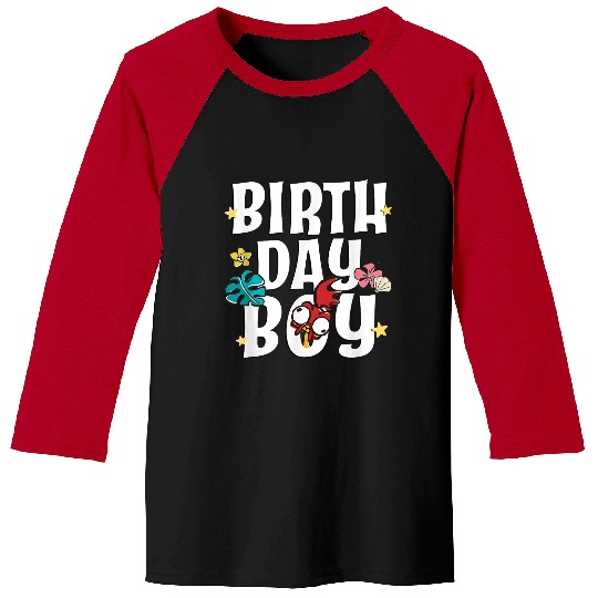 Disney Moana Birthday Boy Cute Hei Hei Big Chest Text Logo Baseball Tees