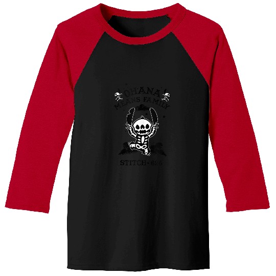 Disneyss Lilo Stitch Halloween Ohana Means Family Skeletonss Baseball Tees