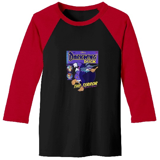 Disney Darkwing Duck Black T-Shirt_ Classic Fit, Crew Neck, Adult, Short Sleeve Baseball Tees