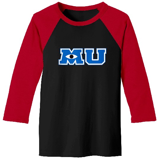 Disneyss Pixars Monsters University Iconic Big Chest Text Logo Baseball Tees