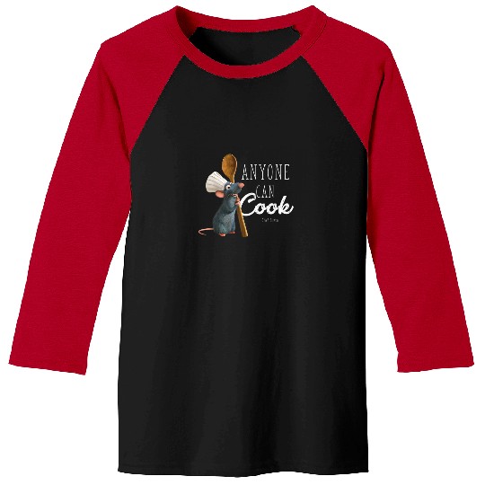 Disney Pixars Ratatouille Remy Anyone Can Cook Quote T-Shirt Baseball Tees