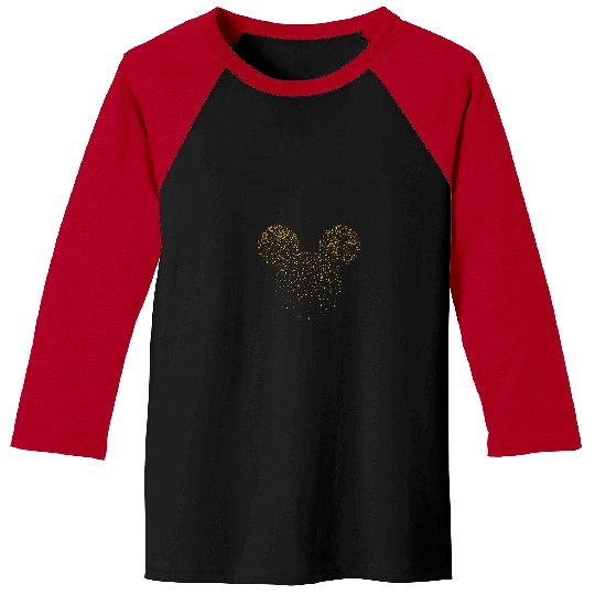 Womens Disney New Year's Mickey Mouse Confetti V-Neck T-Shirt Baseball Tees