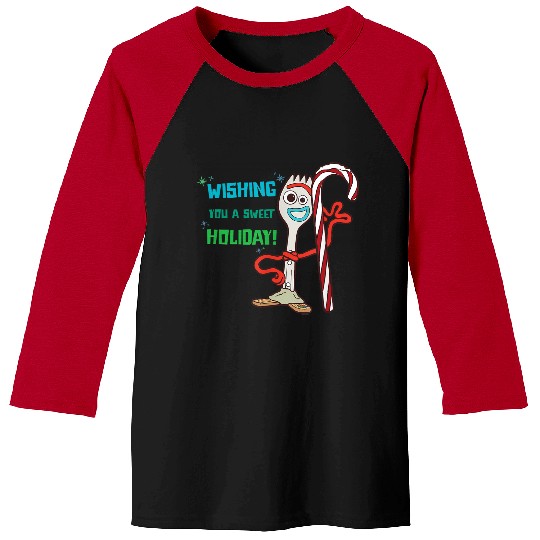 Disneyss Pixars Toy Story Forky Wishing You A Sweet Holiday Baseball Tees