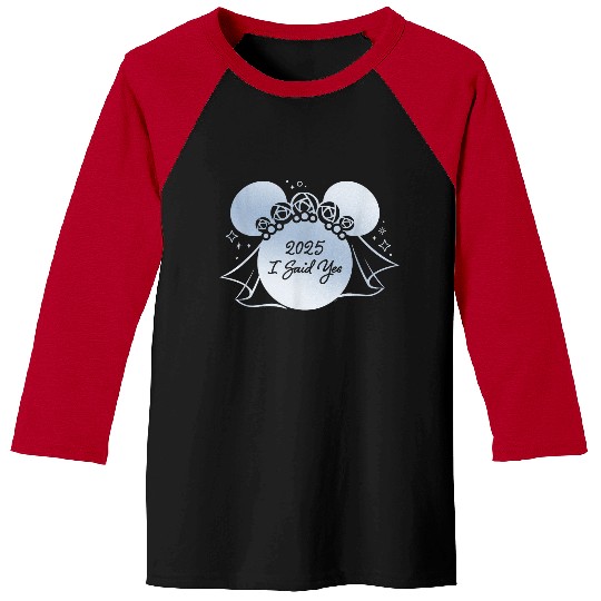 Disney I Said Yes Proposal Engagement Bridal Veil Minnie 25 Baseball Tees
