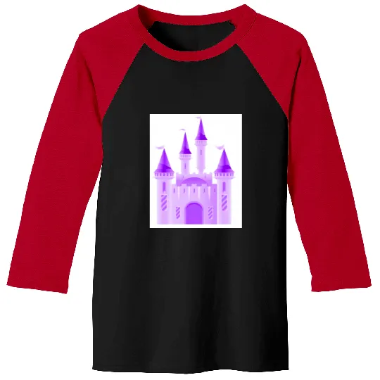 Sleeping Beauty Castle Cinde Castle Disney Princess Palace purple violet magenta Baseball Tees