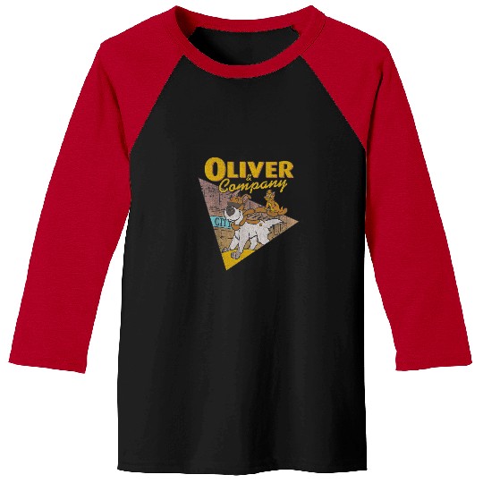 Disney Oliver Company Cool Dog and Cat Graphic T Baseball Tees