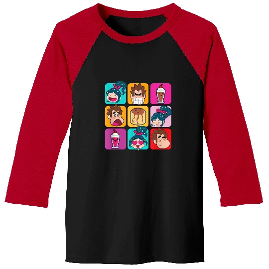 Disney Wreck-It Ralph Vanellope Ralph & Desserts Panels T-Shirt Baseball Tees