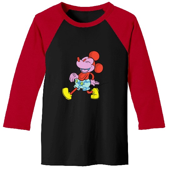 Disneyss Mickey Mouse Wild Colors Retro Vintages Walking Pose Baseball Tees